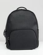 Smih And Canova Saffiano Leather Backpack In Black - Black
