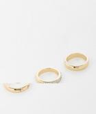 Topshop 3-pack Pave Band Rings In Gold