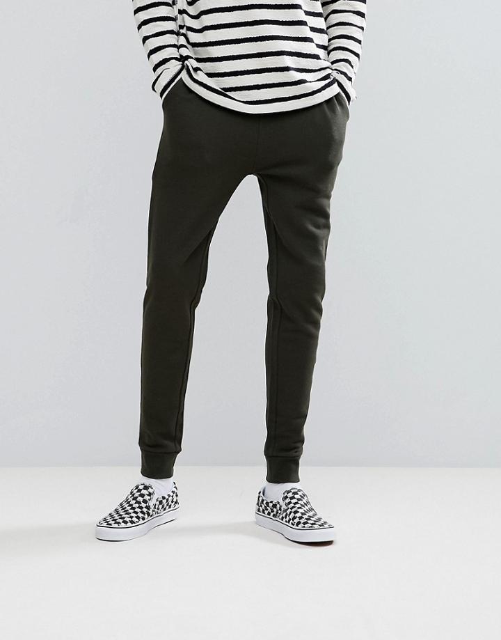 Asos Super Skinny Joggers In Green - Green