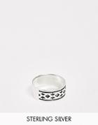 Designb Patterned Band Ring In Sterling Silver