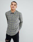 Another Influence Yellow Over Check Shirt - Gray