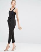 Oasis Tailored Belted Jumpsuit - Black
