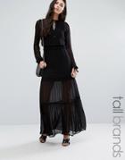 Vero Moda Tall Tiered Prairie Maxi Dress - Black