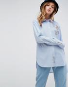 Asos X Lot Stock Stripe Shirt With Embroidery - Multi
