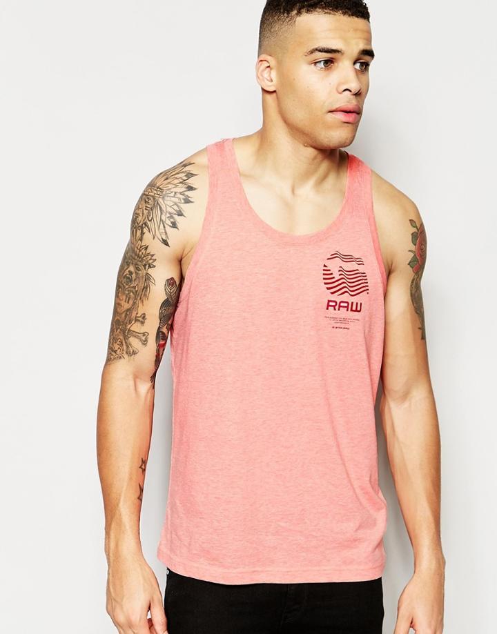 G-star Tank Rightrex G Raw Print In Red Heather - Flame Htr
