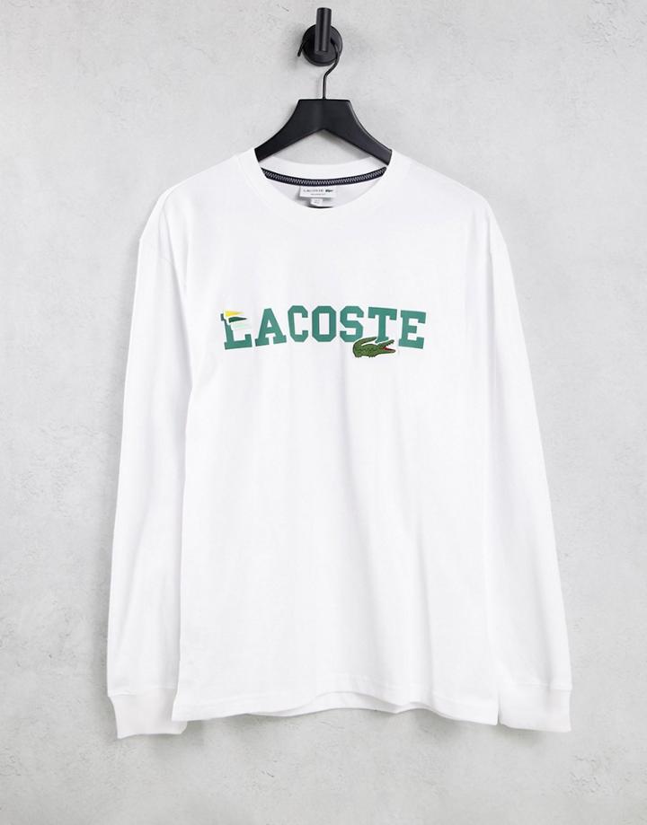 Lacoste Chest Logo Long Sleeve Top In White