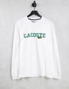 Lacoste Chest Logo Long Sleeve Top In White