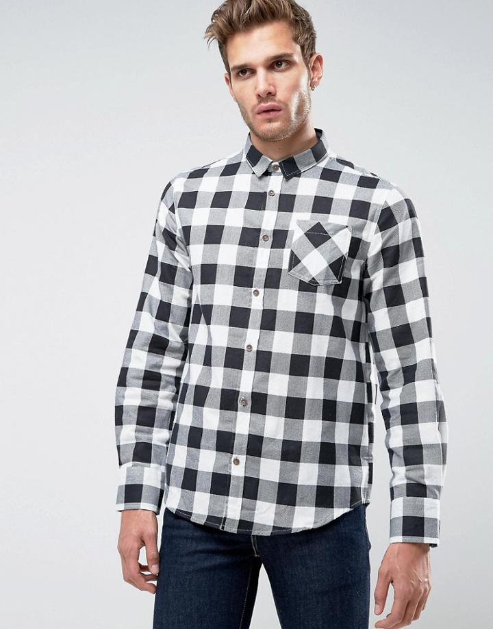 Brave Soul Window Check Shirt - Gray