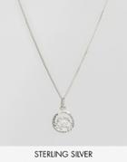 Reclaimed Vintage Sterling Silver Cancer Zodiac Necklace - Silver