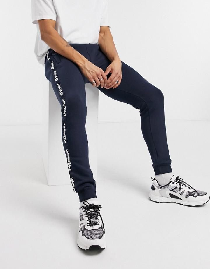 Ellesse Teamanta Logo Taping Sweatpants In Navy