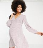 Glamorous Bloom Mini Wrap Dress With Balloon Sleeves In Mini Ditsy-white