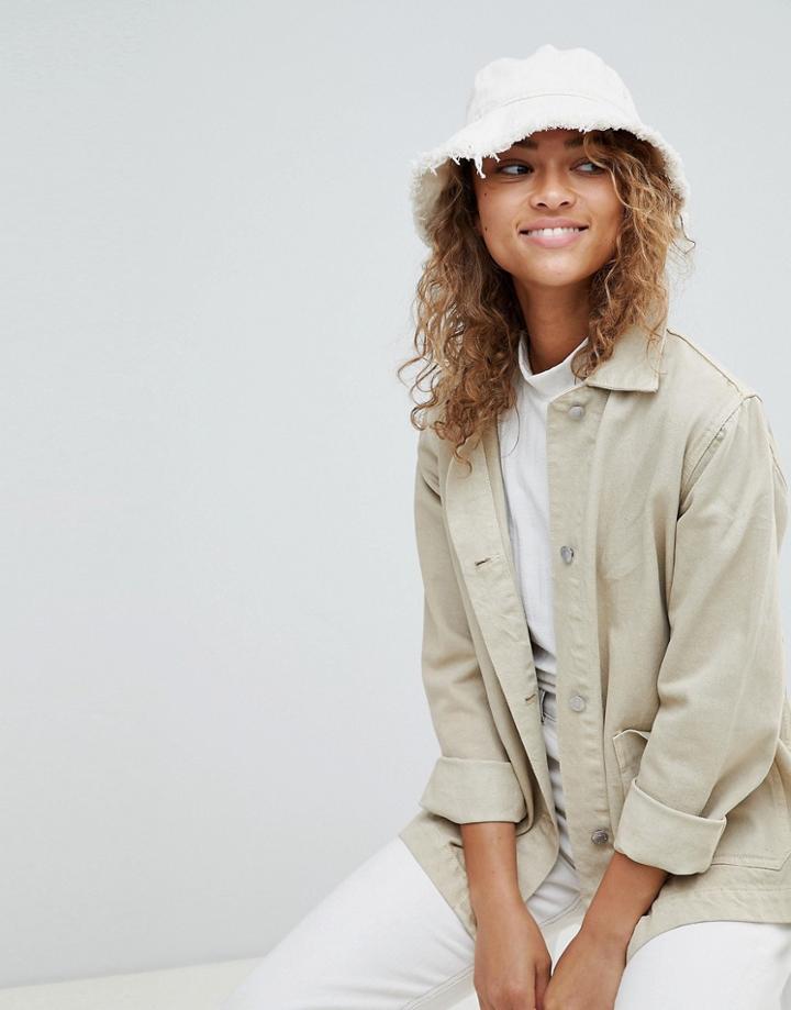 Weekday Bucket Hat In Off White - White