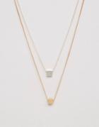 Asos Ditsy Geo Necklace 2 Pack - Gold