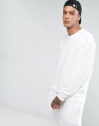 Asos Oversized Textured Waffle Sweatshirt - White