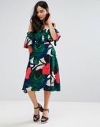Orion Tess Flare Floral Midi Skirt - Multi