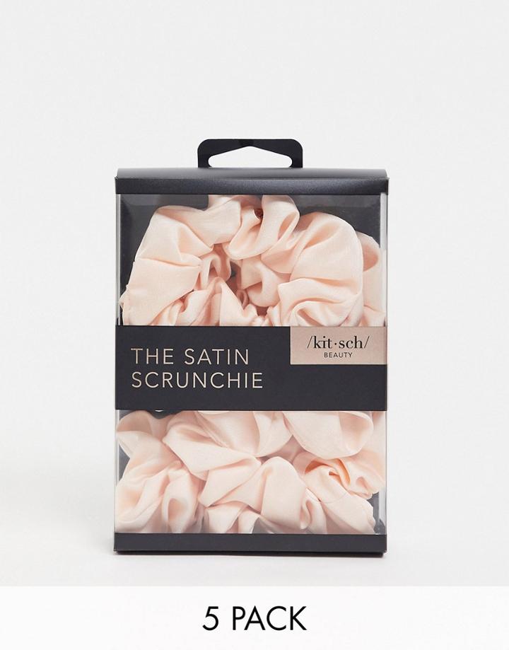 Kitsch Satin Sleep Scrunchies - Blush-pink