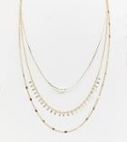 Designb London Multirow Pearl Layering Necklaces - Gold