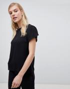 Oasis Cap Sleeve Minimal Blouse - Black