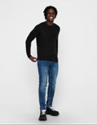 Only & Sons Textured Raglan Sweater In Black