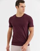Selected Homme 'the Perfect Tee' Pima Cotton T-shirt In Burgundy-red
