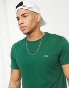 Lacoste Logo Pima Cotton T-shirt In Dark Green