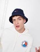 Tommy Jeans Bucket Hat With Flag Logo In Navy