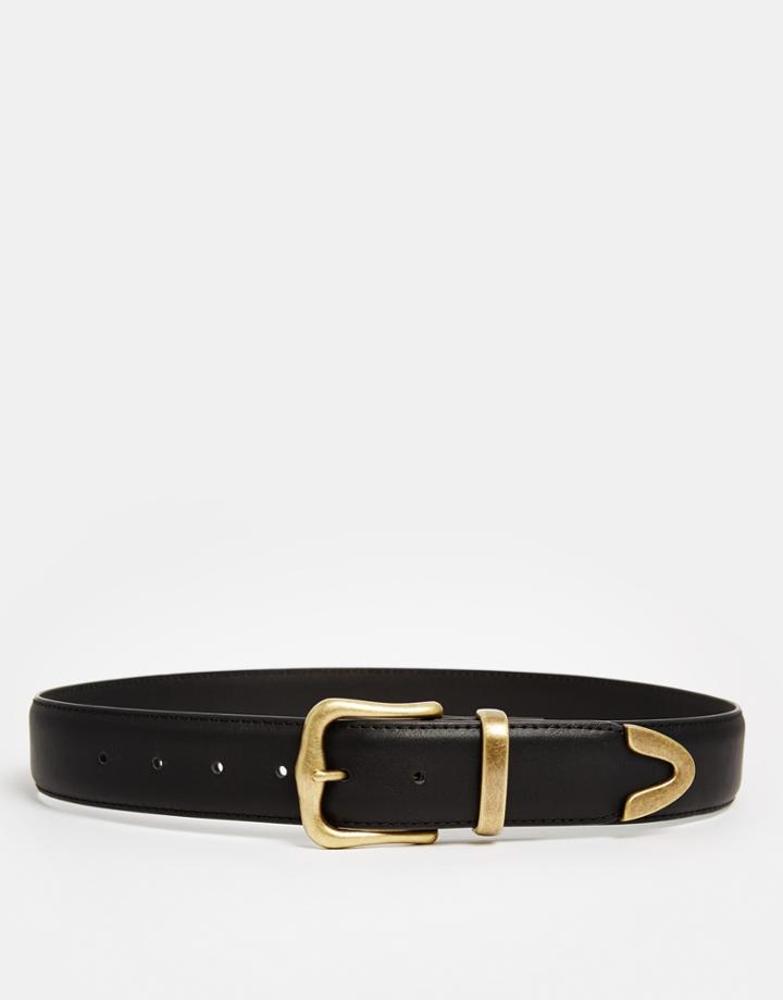 Asos Tipped Jeans Belt - Black