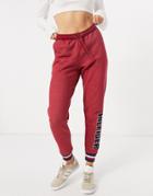 Tommy Hilfiger Modern Stripe Terrycloth Logo Sweatpants In Red