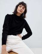 Asos White 100% Cashmere Sweater With Turtleneck - Black