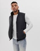 Asos Design Puffer Vest In Black