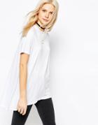 Asos Top With Dip Back In Swing Shape - White