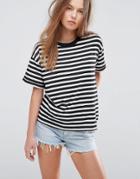 Asos Stripe T-shirt With Roll Sleeve - Multi