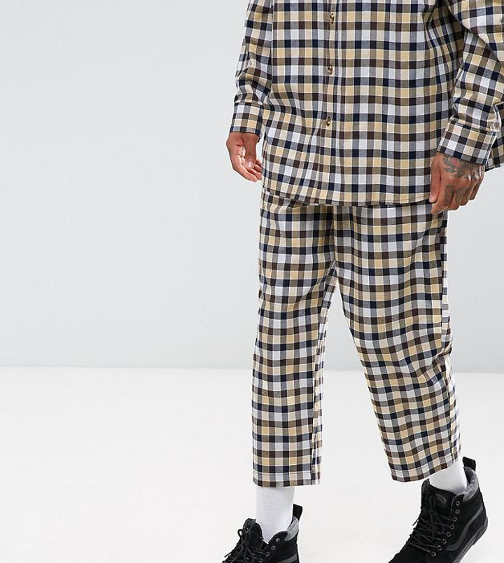 Reclaimed Vintage Inspired Relaxed Pants In Flannel Check - Yellow