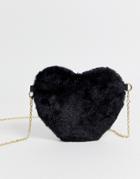 Chateau Heart Bag In Black Fur