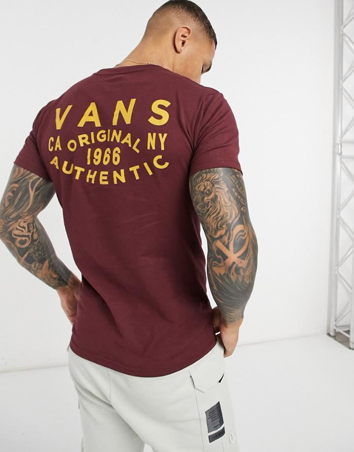 Vans Og Patch T-shirt In Burgundy-purple