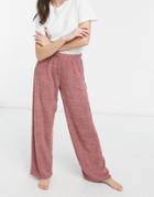 Asos Design Mix & Match Lounge Fluffy Pant In Brown