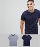 Threadbare 2 Pack Logan T-shirt - Navy