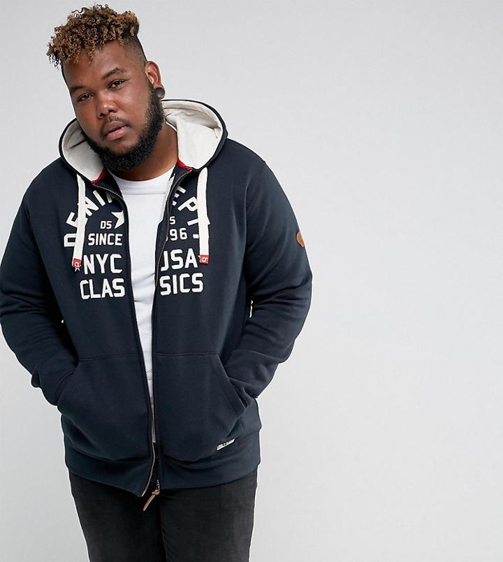 Duke Plus Applique Hoodie In Navy - Black