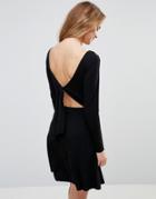 Asos Tie Back Mini Dress - Black