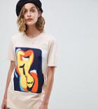 Reclaimed Vintage Inspired Abstract Print T-shirt In Sand - Cream