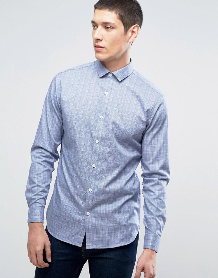 Selected Homme Slim Smart Shirt In Check - Navy