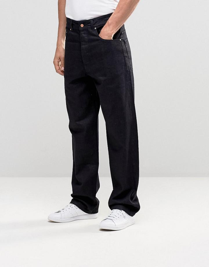 Asos Highwaisted Jeans In Black Rinse - Black