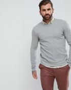 Asos Cashmere Sweater In Light Gray - Gray