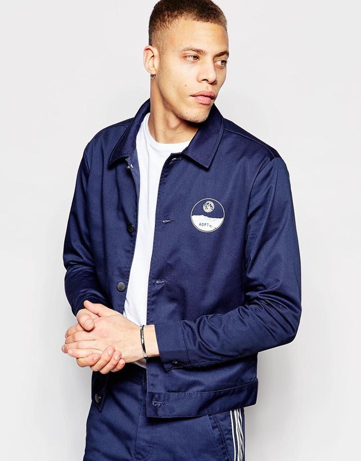 Adpt Cotton Twill Coach Jacket Co-ord - Navy