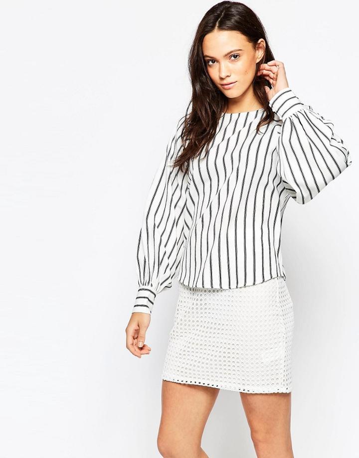 Minimum Villa Stripe Top - White