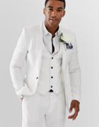 Asos Design Wedding Super Skinny Suit Jacket In White
