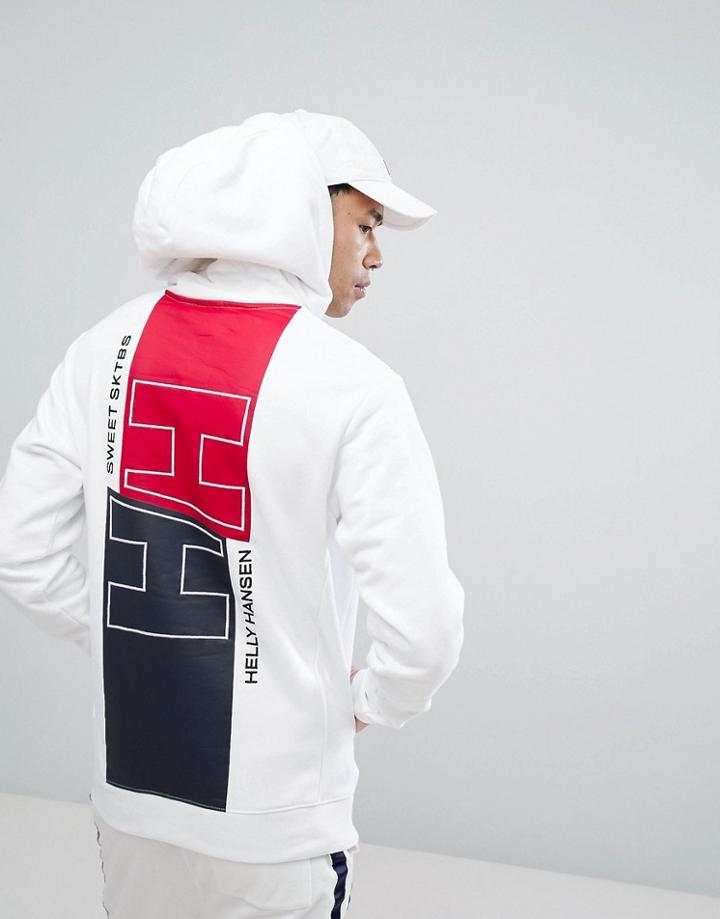 Sweet Sktbs X Helly Hansen Hoodie With Block Back Print - White