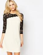 Paperdolls Shift Dress With Lace Sleeves