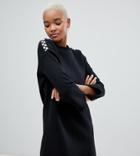 Vans Black Sweat Dress With Checkerboard Arms
