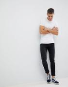 Asos Design Muscle Fit T-shirt With Crew Neck In White - White